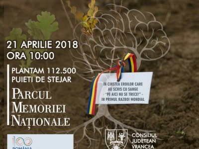 Parcul Memoriei Naționale – a doua campanie de plantare, 21 aprilie 2018, ora 10.00