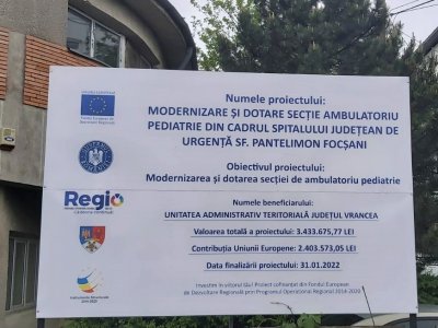 Azi încep lucrările la Ambulatoriul Pediatrie de la Spitalul Județean de Urgență ”Sf. Pantelimon” din Focșani