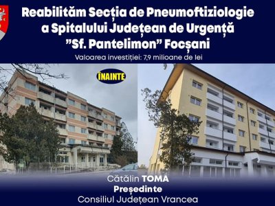 Lucrări avansate de modernizare la Secția Pneumoftiziologie a Spitalului Județean de Urgență ”Sf. Pantelimon”, cu fonduri europene