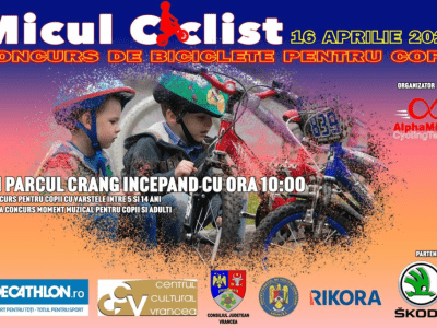 Sâmbătă, 16 aprilie 2022, ora 10:00, în Crângul Petrești vă invităm la concursul de biciclete pentru copii