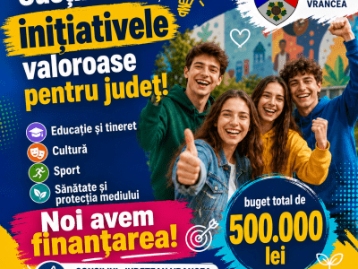 Jumătate de milion de lei pentru viitorul tinerilor din Vrancea: Consiliul Județean Vrancea a desemnat câștigătorii finanțărilor pe Legea 350